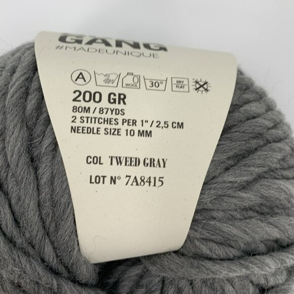Wool and the Gang Crazy Sexy Wool Tweed yarn Gray Peruvian 4 skeins 800 grams - Picture 3 of 3